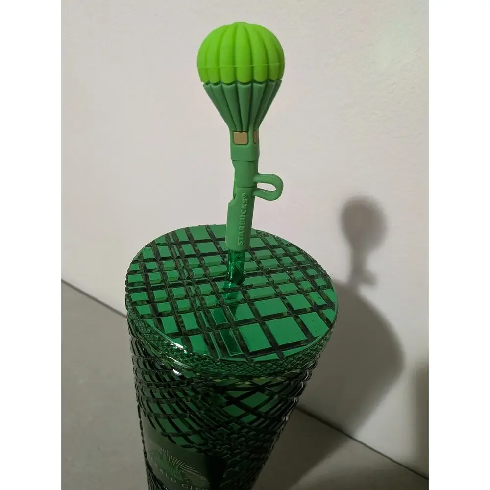 Starbucks Wicked Emerald City Tumbler 24oz Venti Green Hot Air Balloon NWOT